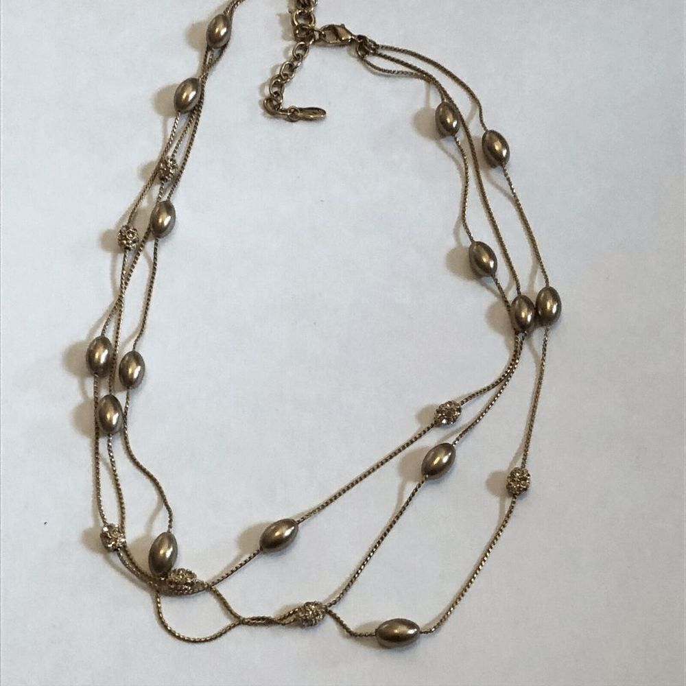 Monet 1990’s Gold Tone Multi-Strand 16-18” Necklace - Picture 4 of 8